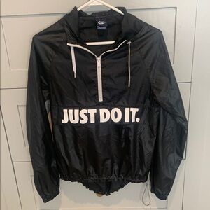 Nike Black Windbreaker with White Accents